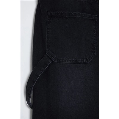 Siyah Yüksek Bel Boru Paça Büyük Beden Jean TBBAW25CJ00034
