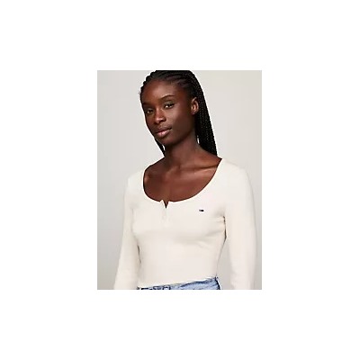 Tommy Jeans Ribbed Scoop-Neck Henley