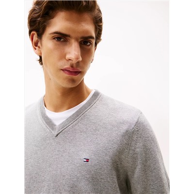 Solid Logo V-Neck Sweater