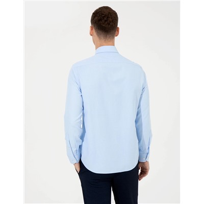 Açık Mavi Slim Fit Oxford Gömlek