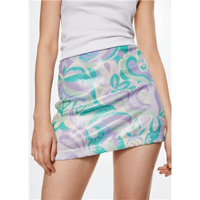 Minifalda lentejuelas  -  Mujer | MANGO OUTLET Melilla