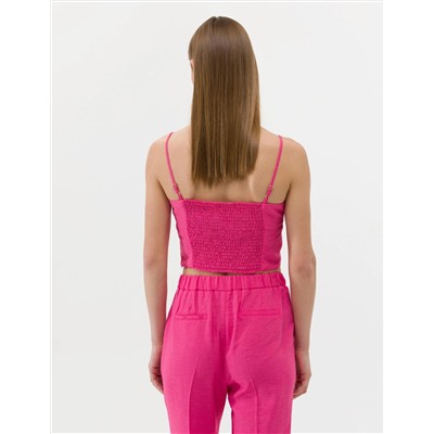Pembe Crop Askılı Bluz