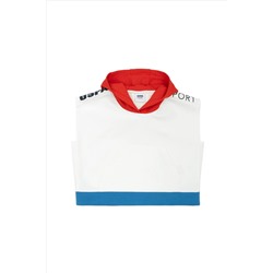 Kız Çocuk Beyaz Kapüşonlu Sweatshirt