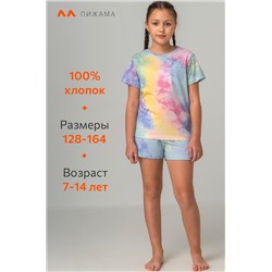Хлопковая пижама для девочки с шортами Happyfox