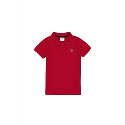 Erkek Çocuk Kırmızı Basic Polo Yaka Tişört