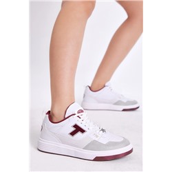 Tonny Black Unisex Beyaz Bordo Rahat Kalıp Poli Taban Bağcıklı Sneaker TBA297