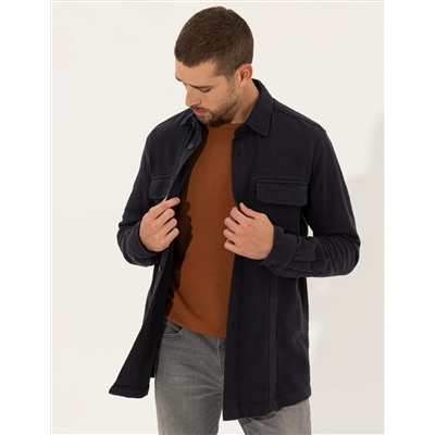 Lacivert Regular Fit Uzun Kollu Gömlek