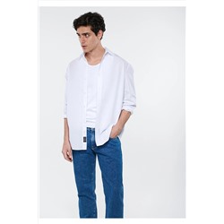Mavi Beyaz Gömlek Loose Fit / Bol Rahat Kesim 0210603-620