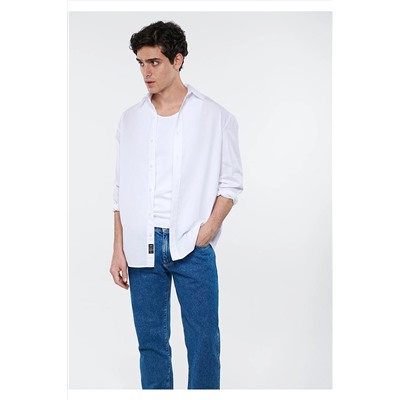 Mavi Beyaz Gömlek Loose Fit / Bol Rahat Kesim 0210603-620