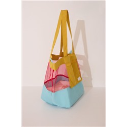 Bolso mesh y nylon estampado blanco