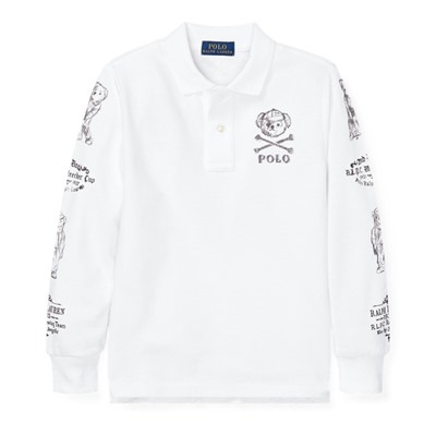 BOYS 2-7 Bear Cotton Mesh Polo Shirt
