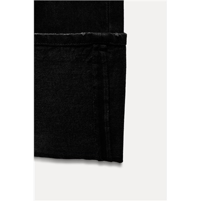 HIGH-WAIST TRF STOVE PIPE FOLDED JEANS