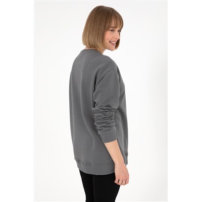 Erkek Gri Basic Sweatshirt