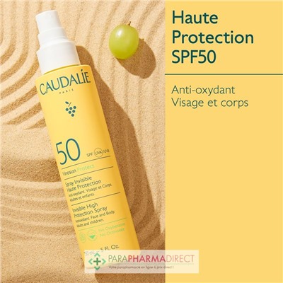 Caudalie Vinosun Protect - SPF50 - Spray Solaire Invisible Haute Protection 150ml