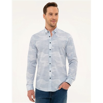 Mavi Slim Fit Uzun Kollu Gömlek