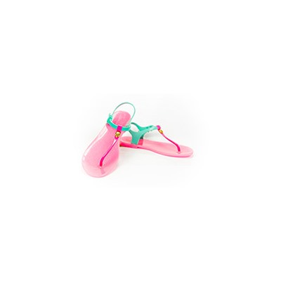 Сандалии Skull светло-розовые с голубым и малиновым от  Zhoelala  / Zhoelala Skull light pink blue magenta