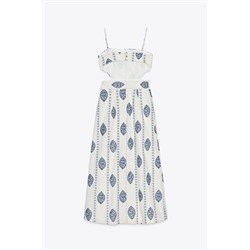MIDI DRESS WITH CUT-OUT EMBROIDERY