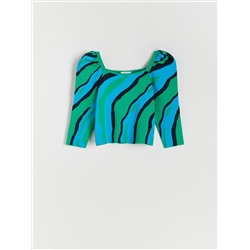 Bluse mit abstraktem Print
