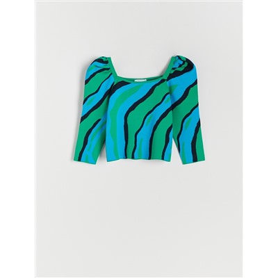 Bluse mit abstraktem Print