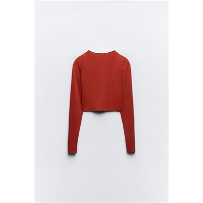 CROPPED POLYAMIDE T-SHIRT