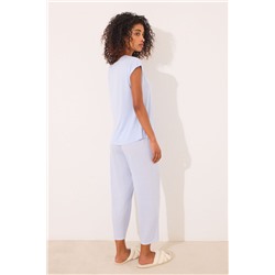 Pijama Capri viscosa azul rayas