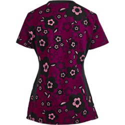White Cross Scrubs Kazree Print Top