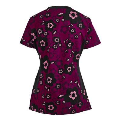 White Cross Scrubs Kazree Print Top