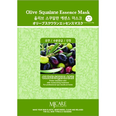 MJCARE OLIVE SQUALANE ESSENCE MASK Тканевая маска  для лица с экстрактом оливы 23г