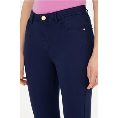 Kadın Lacivert Toothpick Fit Kanvas Pantolon