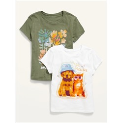 2-Pack Short-Sleeve Graphic T-Shirt for Girls
