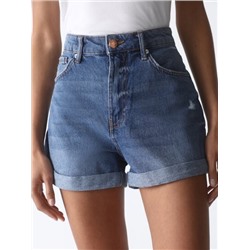 MOM FIT DENIM SHORTS