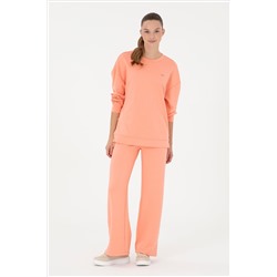 Kadın Somon Bisiklet Yaka Sweatshirt