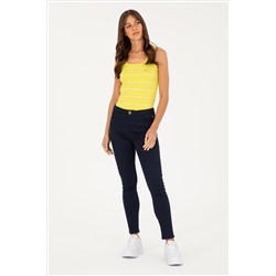 Kadın Lacivert Toothpick Fit Kanvas Pantolon