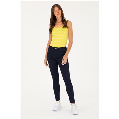 Kadın Lacivert Toothpick Fit Kanvas Pantolon