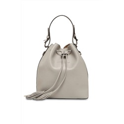 Bolso saco de piel y bolso de mano Jila Gris claro