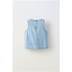 DENIM CROSSOVER TOP