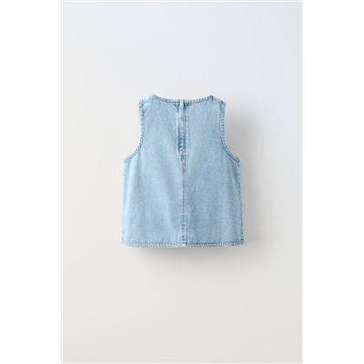 DENIM CROSSOVER TOP