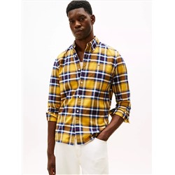 Regular Fit Plaid Stretch Oxford Shirt