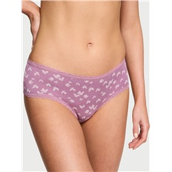 Lace-Waist Cotton Cheeky Panty
