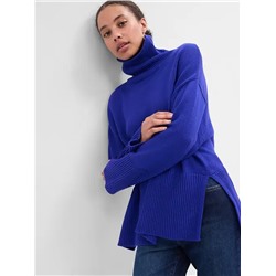 Relaxed Turtleneck Tunic Sweater