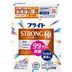 LION Порошковый отбеливатель BRIHGT STRONG для белья с антибактериальным эффектом, сменная упаковка 500 гр.