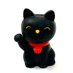 IWAKO Ластик канцелярский констуктор Талисман ДЕНЕГ и УДАЧИ черный КОТ Манеки-неко, 1 шт