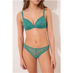 Tanga clásico encaje verde