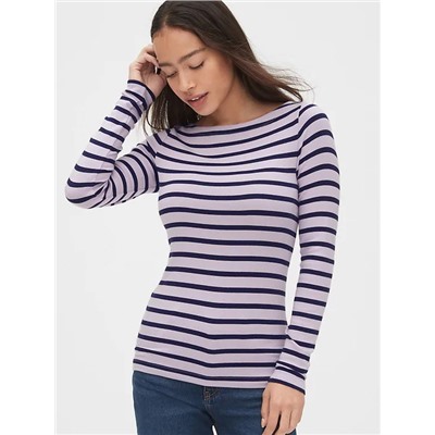 Modern Long Sleeve Boatneck T-Shirt