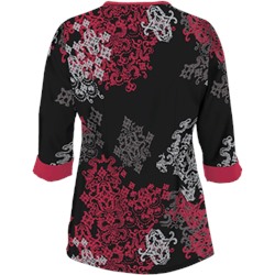 UA Exotica Black Mock Wrap Scrub Top
