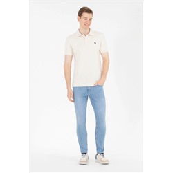 Erkek Krem Basic Polo Yaka Tişört