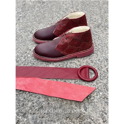 Ab. Zapatos 4525 Burdeos+Ab.Z cinturón 130 napa Burdeos АКЦИЯ