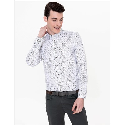 Haki Slim Fit Uzun Kollu Gömlek