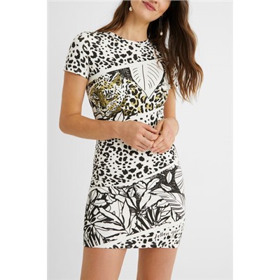 Vestido corto pichi animal print