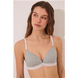 CHARMING Sujetador triangular algodón relleno gris